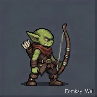 16-frame goblin archer sprite sheet