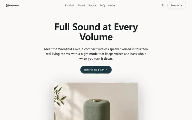 Aurawave audio product landing preview