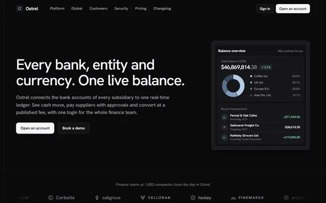 Finora business banking site preview